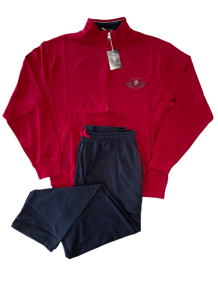 Tuta in Felpa Leggera 21T9462C Be Board Taglie Forti Giacca Rosso Pantalone Blu - Blocco94