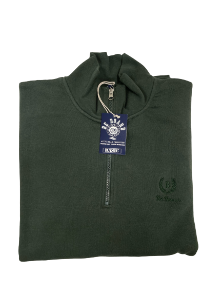 Felpa Mezza Zip 9035C Taglie Forti Be Board Verde - Blocco94