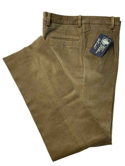 Pantalone Velluto Taglie Forti Classico con Pence Duca Visconti di Modrone Beige Imagine - Blocco94