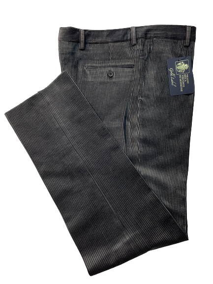 Pantalone Velluto Taglie Forti Classico con Pence Duca Visconti di Modrone Grigio Imagine - Blocco94