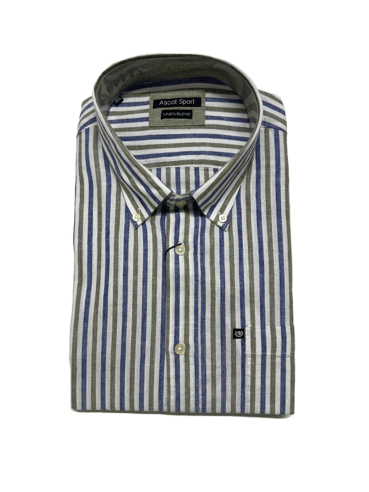 Camicia Manica Lunga in Misto Lino Ascot Taglie Forti 15364-509 col18