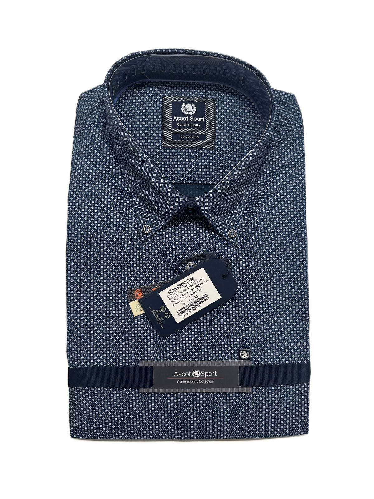 Camicia Manica Lunga Ascot Taglie Forti 15469-509 Col19