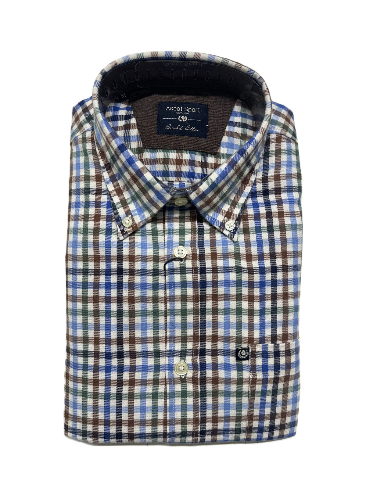 Herrenhemd aus Flanell Langarm 15484-209 Ascot Farbe 29