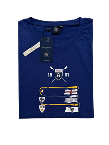 T- Shirt Girocollo Mezza Manica Taglie Forti in Cotone con Stampa Ascot 15505-528 - Blocco94