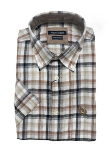 Camicia Mezza Manica in Misto Lino Ascot 15564-252S Colore 46