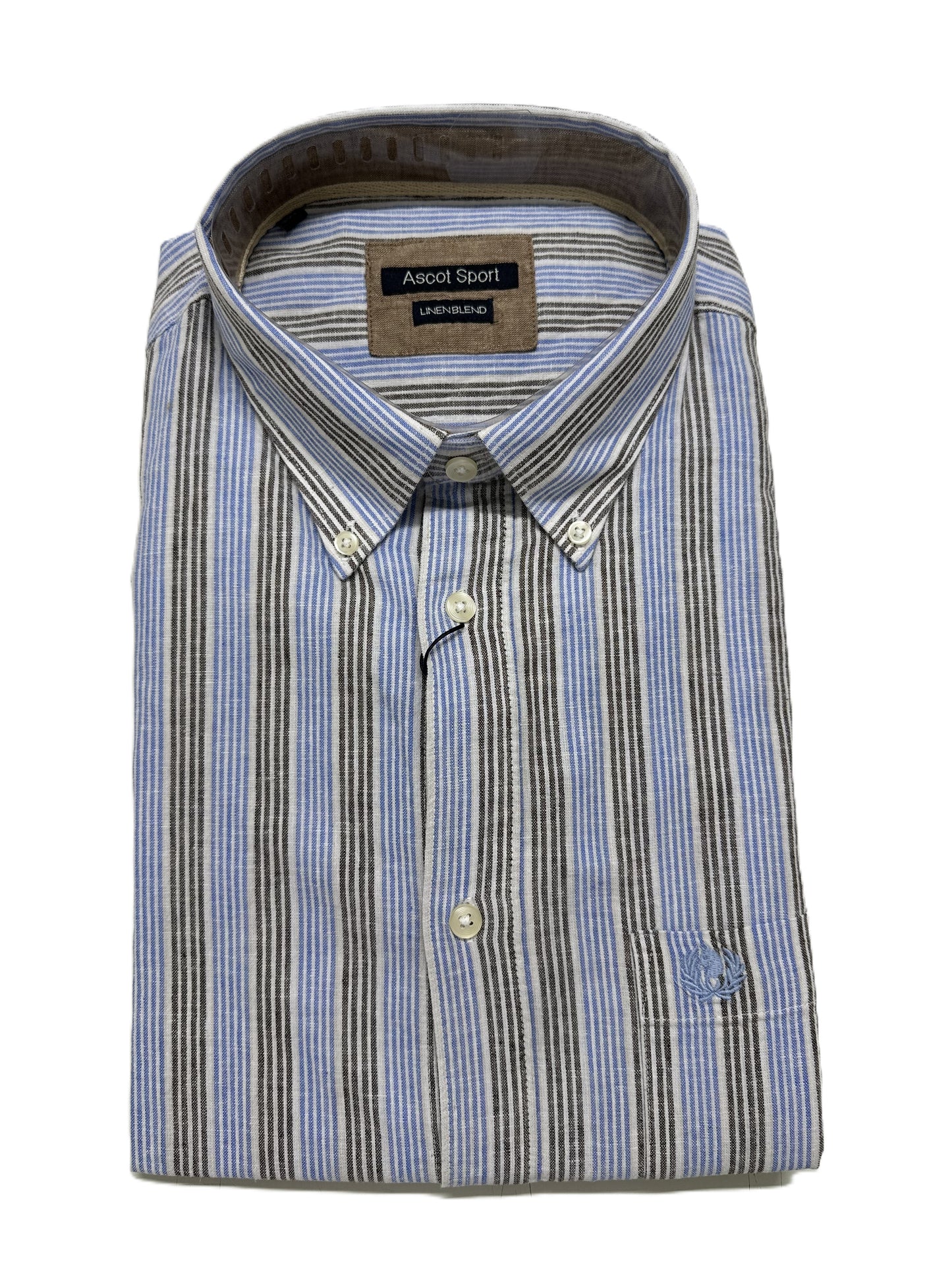 Camicia Manica Lunga in Misto Lino Ascot Taglie Forti 15564-512S col20