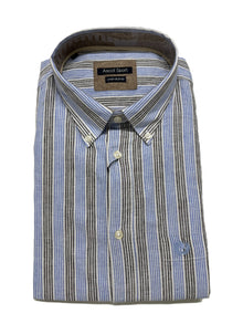 Camicia Manica Lunga in Misto Lino Ascot Taglie Forti 15564-512S col20