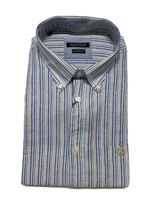 Camicia Manica Lunga in Misto Lino Ascot Taglie Forti 15564-512S col41