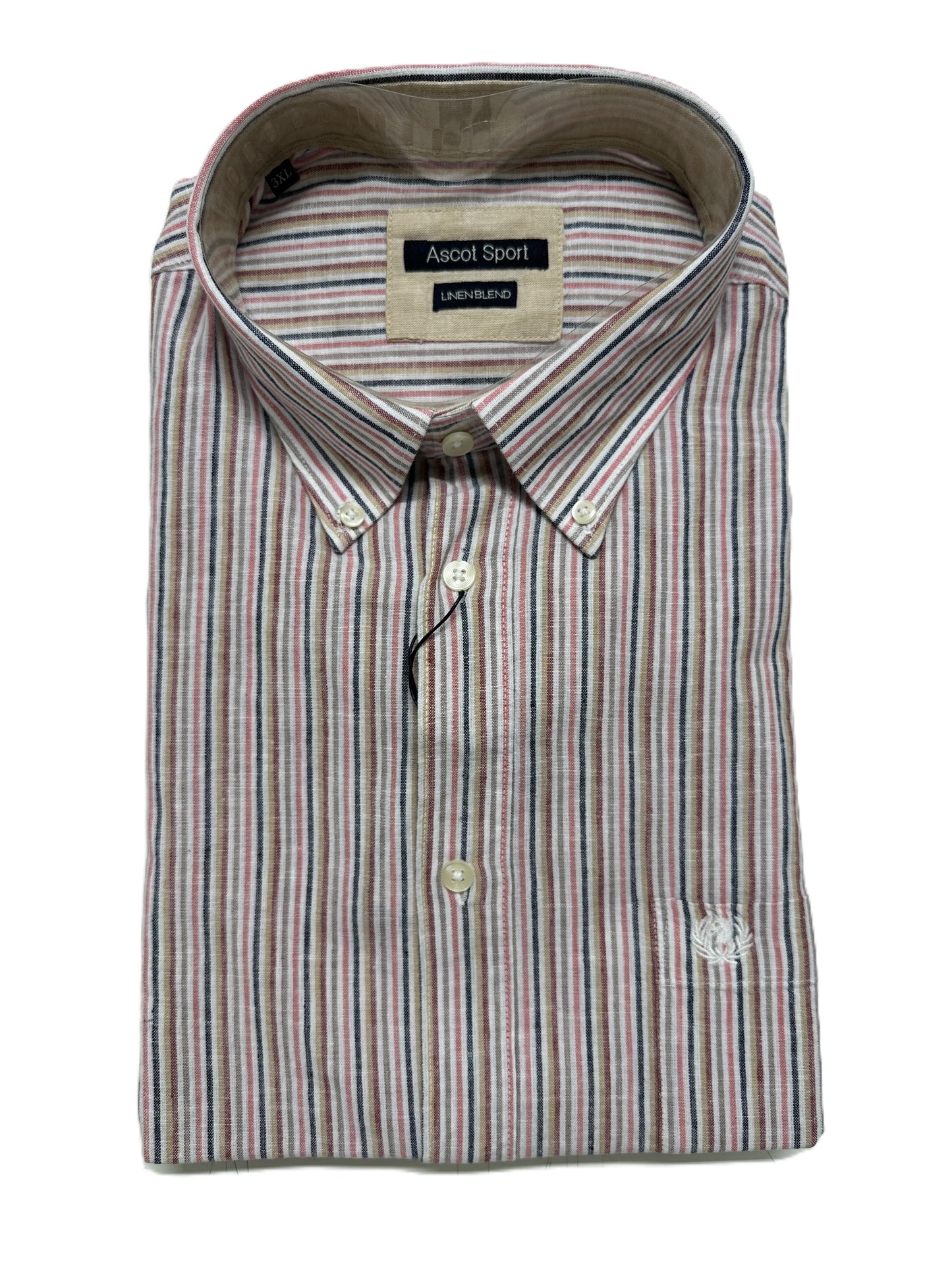 Camicia Manica Lunga in Misto Lino Ascot Taglie Forti 15564-512S col42
