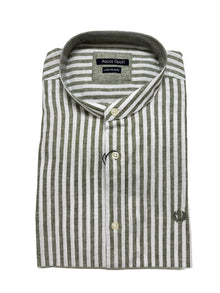 Camicia Manica Lunga Collo Coreana in Misto Lino Ascot Taglie Forti 15564-518S Col 07