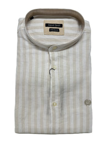 Camicia Manica Lunga Collo Coreana in Misto Lino Ascot Taglie Forti 15564-518S Col 08