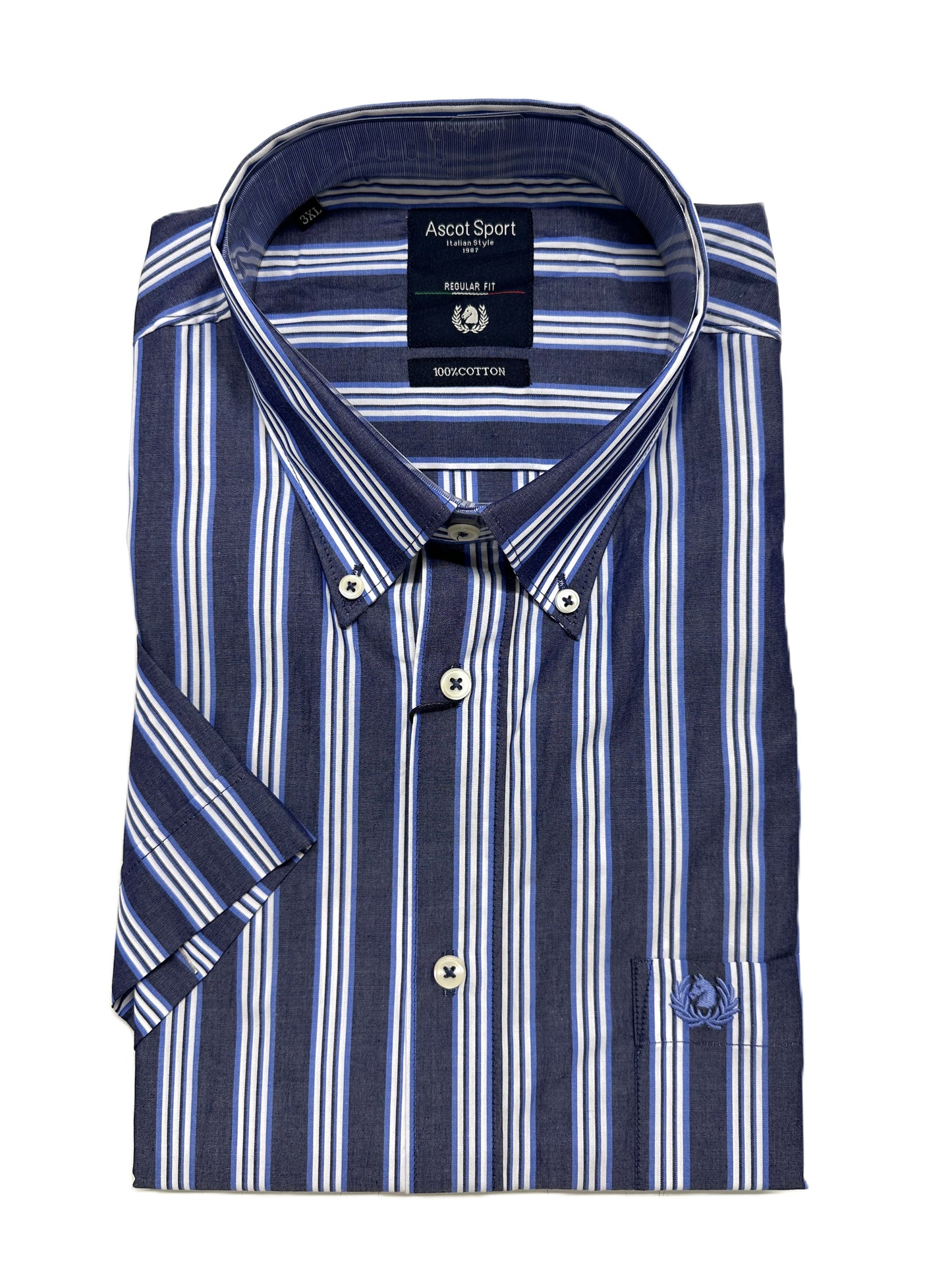 Camicia Mezza Manica Ascot Taglie Forti 15573-552S Col65