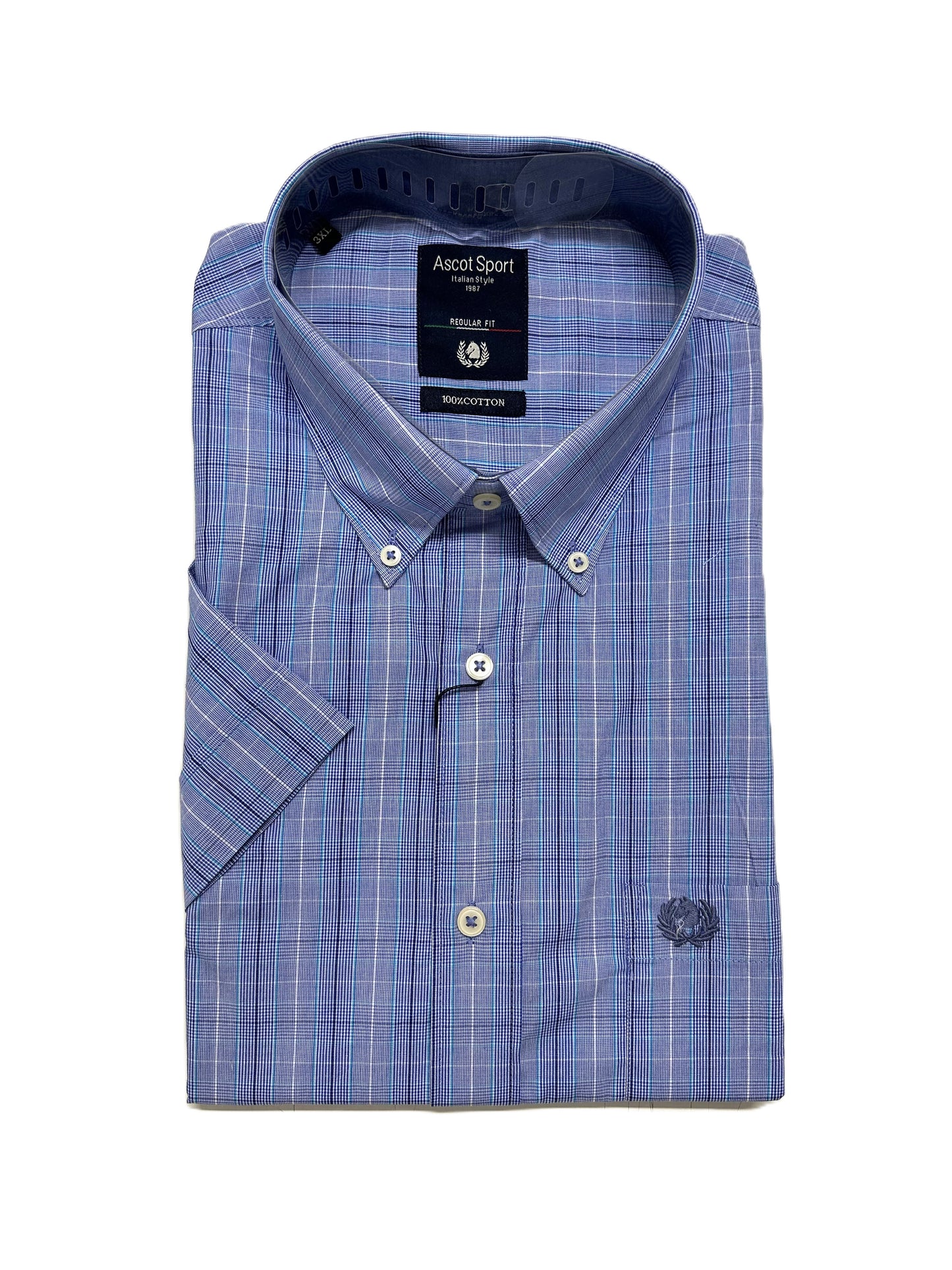 Camicia Mezza Manica Ascot Taglie Forti 15573-552S Col81