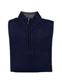 Maglia Manica Lunga Mezza Zip in Caldo Cotone Ascot 15638-612 - Blocco94