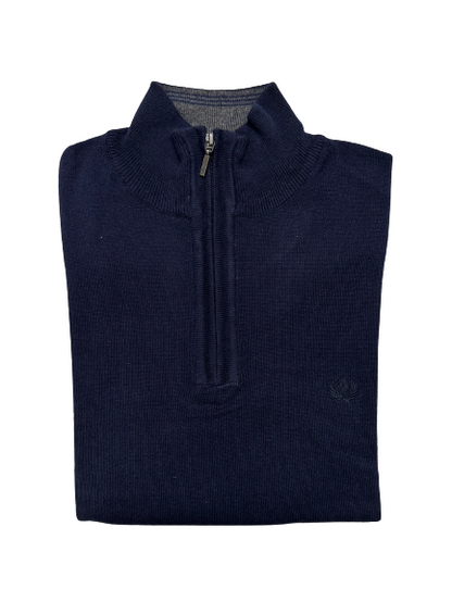 Maglia Manica Lunga Mezza Zip in Caldo Cotone Ascot 15638-612 - Blocco94