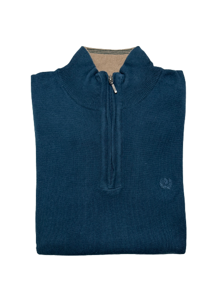 Maglia Manica Lunga Mezza Zip in Caldo Cotone Ascot 15638-612 - Blocco94
