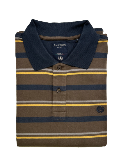 Polo Manica Lunga Caldo Cotone Taglie Forti Ascot 15693-552 Blu 04 - Blocco94