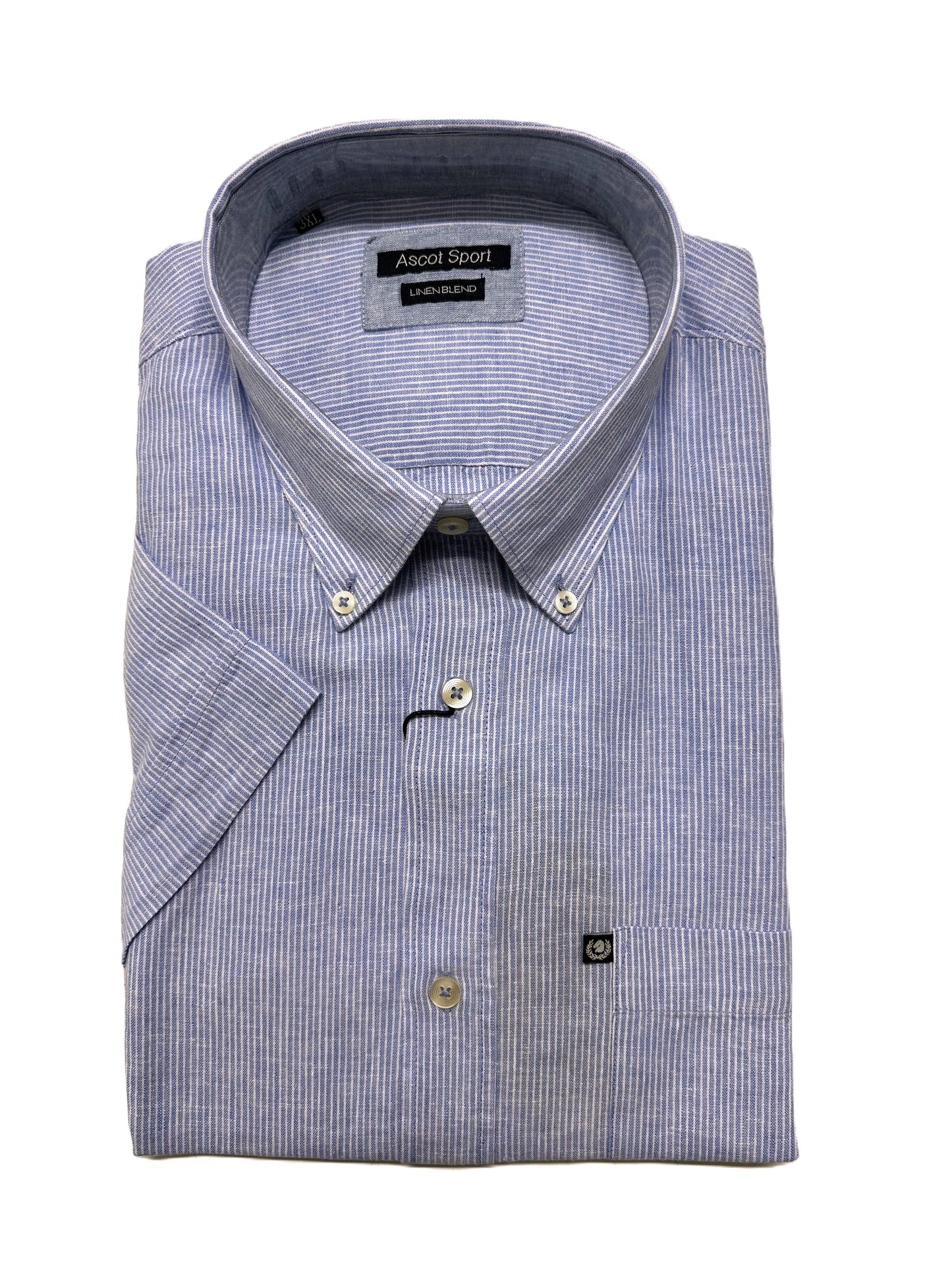 Camicia Mezza Manica Misto Lino Ascot Taglie Forti 15564-552S Col 12