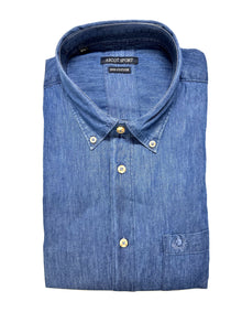 Camicia in Jeans Manica Lunga Ascot Taglie Forti 15867-509