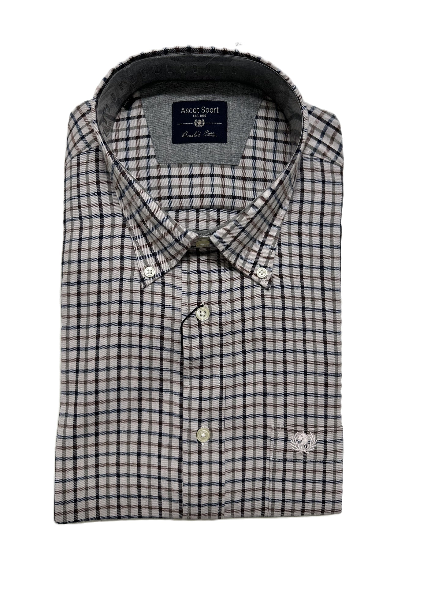Camicia Manica Lunga Ascot Taglie Forti in Flanella 15884-512 Col05