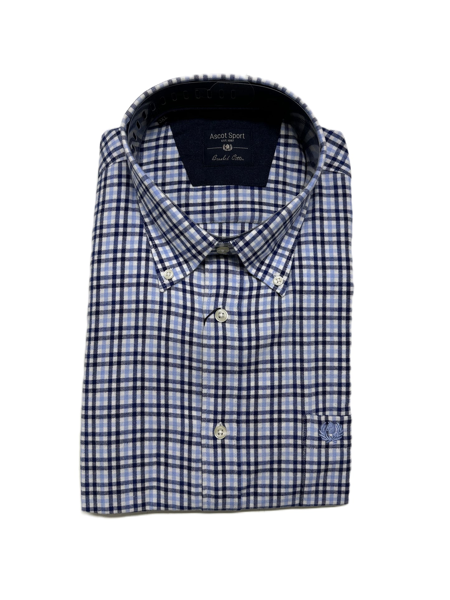 Camicia Manica Lunga Ascot Taglie Forti in Flanella 15884-512 Col09