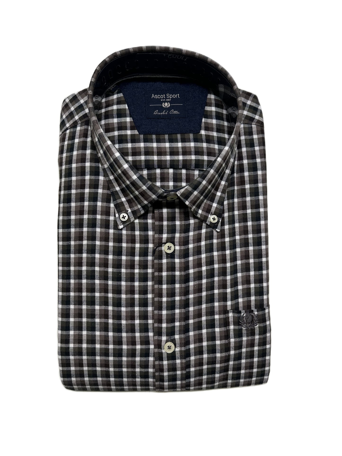 Camicia Manica Lunga Ascot Taglie Forti in Flanella 15884-512 Col30