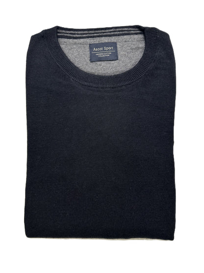 Langarm-Rundhals-Shirt aus warmem Baumwolljersey Ascot 68-613