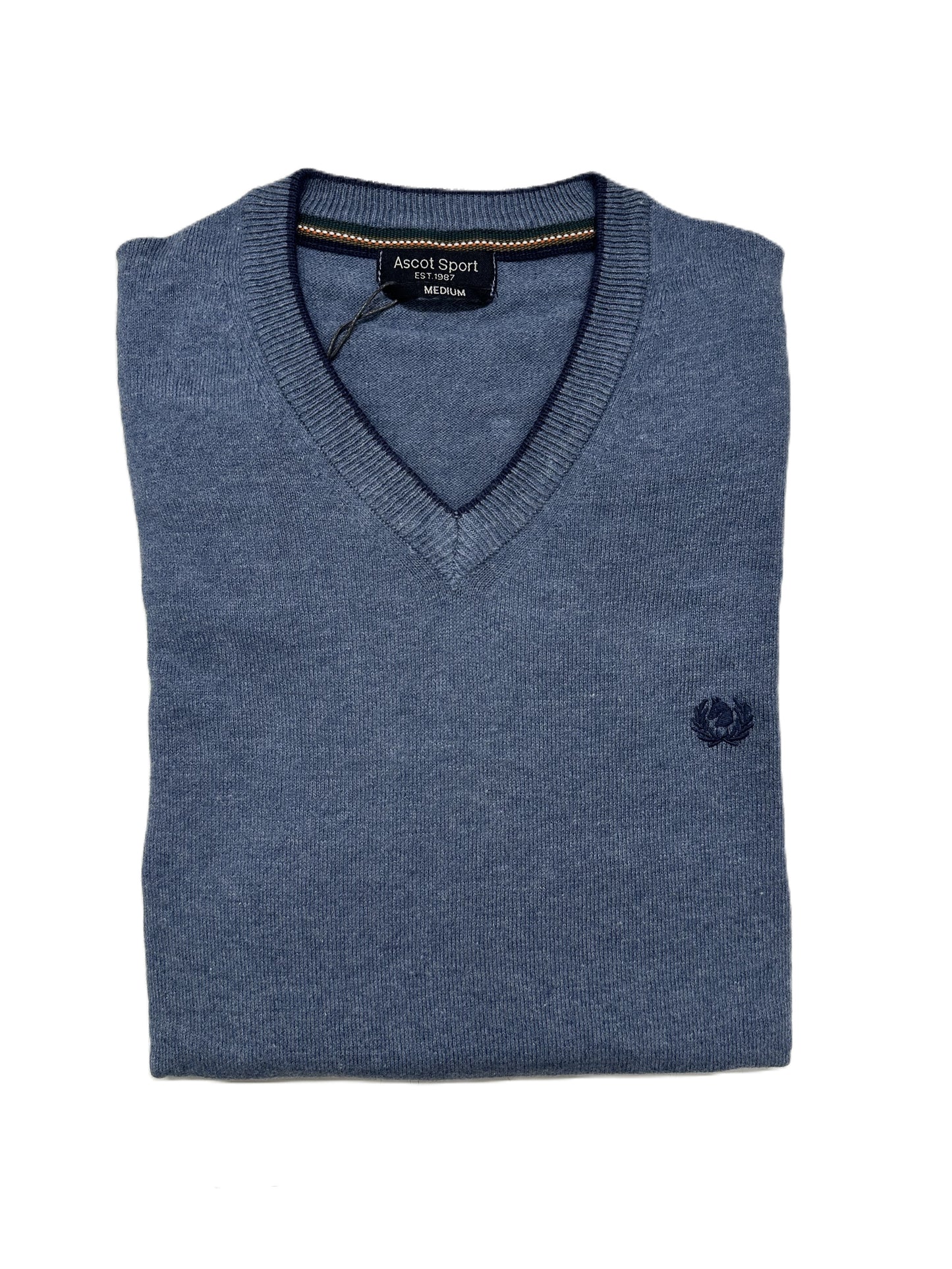 Collo a V Manica Lunga in Caldo Cotone Ascot 38-601