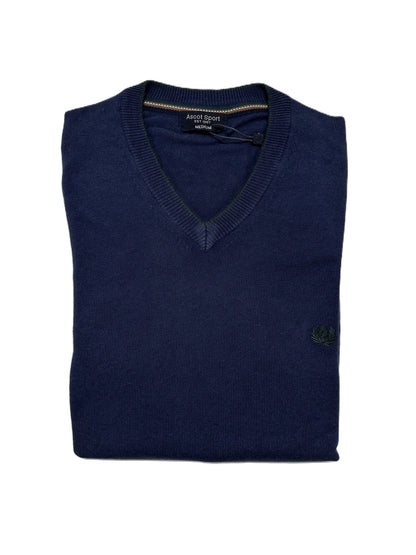 Collo a V Manica Lunga in Caldo Cotone Ascot 38-601