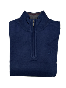 Magia Mezza Zip Manica Lunga Cotone Taglie Forti Ascot 68-572 col 64 Cobalto