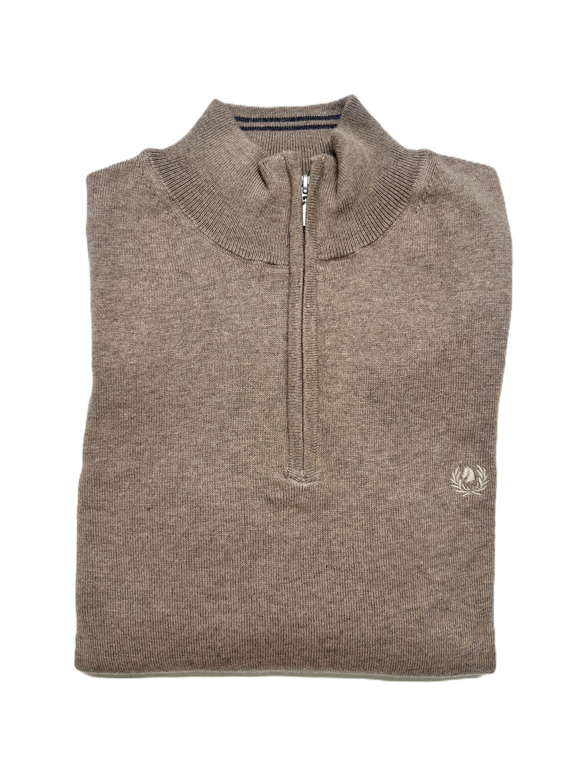 Herren Pullover Langarm mit Troyerkragen aus warmer Baumwolle Ascot 38-612