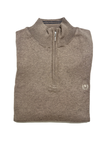 Herren Pullover Langarm mit Troyerkragen aus warmer Baumwolle Ascot 38-612