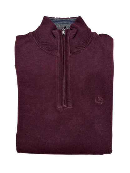 Maglia Manica Lunga Mezza Zip in Caldo Cotone Ascot 38-612