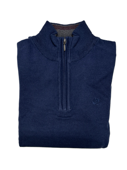 Maglia Manica Lunga Mezza Zip in Caldo Cotone Ascot 38-612