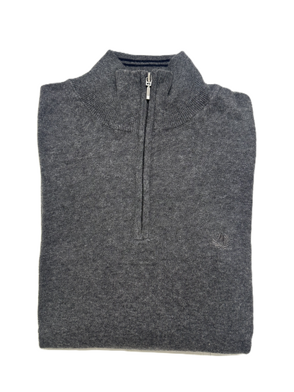 Herren Pullover Langarm mit Troyerkragen aus warmer Baumwolle Ascot 38-612