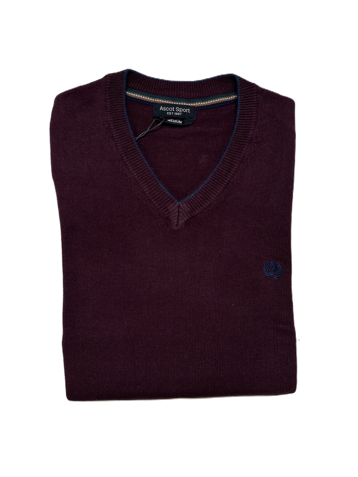 Collo a V Manica Lunga in Caldo Cotone Ascot 38-601