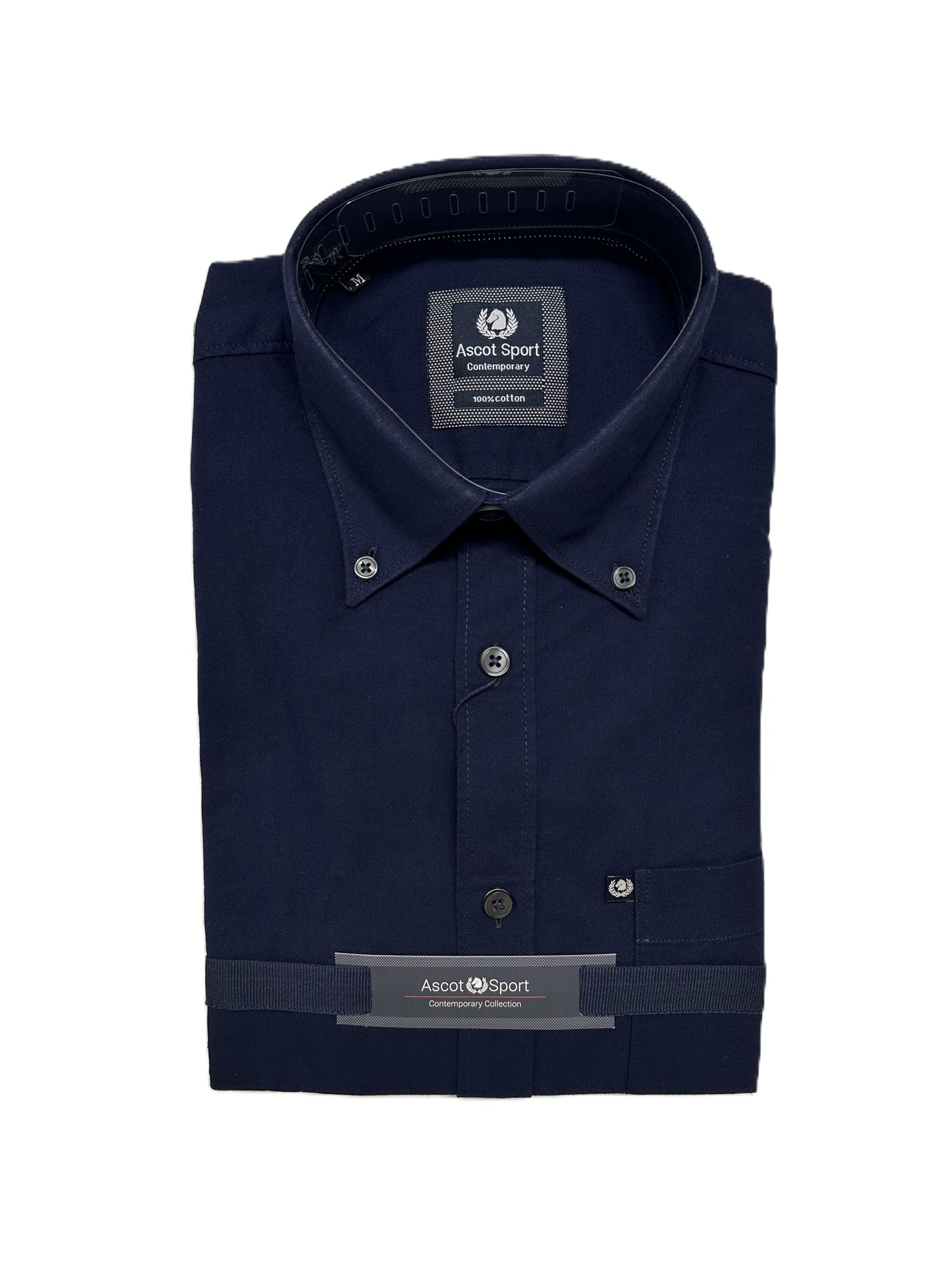 Camicia Manica Lunga Oxford Ascot Taglie Forti 48-509 Col04