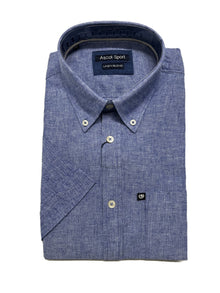 Camicia Mezza Manica Misto Lino Ascot Taglie Forti 62-559 Col 08