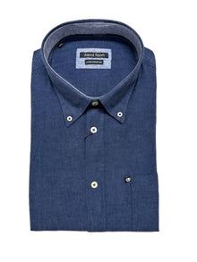 Camicia Manica Lunga in Misto Lino Ascot Taglie Forti 62-509 col 23