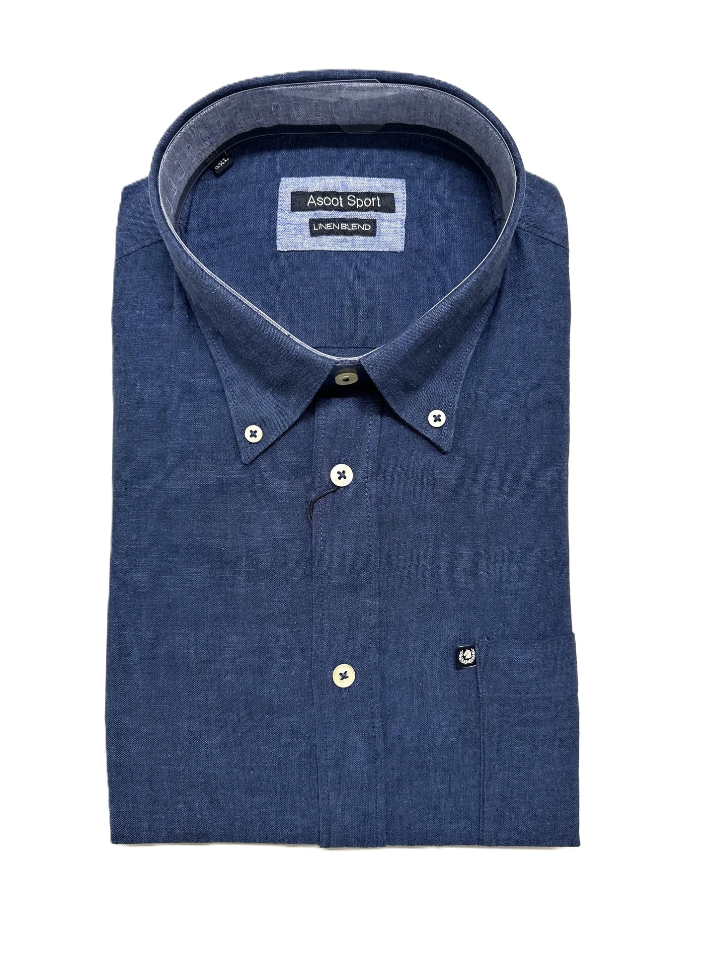 Camicia Manica Lunga in Misto Lino Ascot Taglie Forti 62-509 col 23