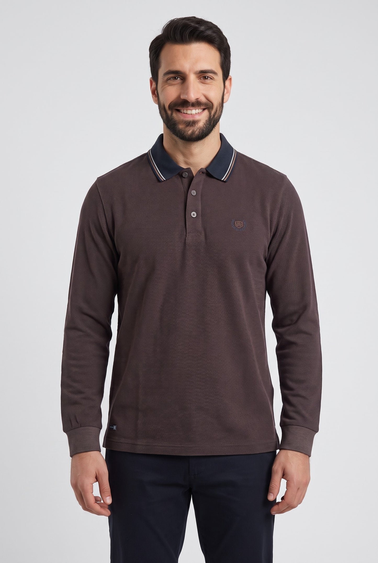 Langarm Polohemd 61M9203 Be Board
