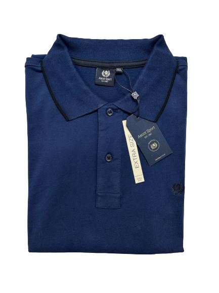 Polo Manica Lunga Caldo Cotone Taglie Forti Ascot 81-517 Tampone 65