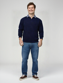 Maglia U7503 OVER Mezza Zip Mela Verde Taglie Forti