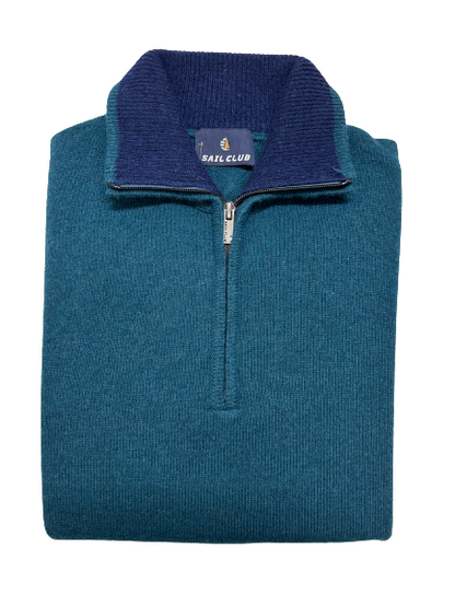 Maglia U7503 OVER Mezza Zip Mela Verde Taglie Forti