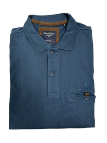 Polo Manica Lunga Ascot con Taschino 81-318 Petrolio 66