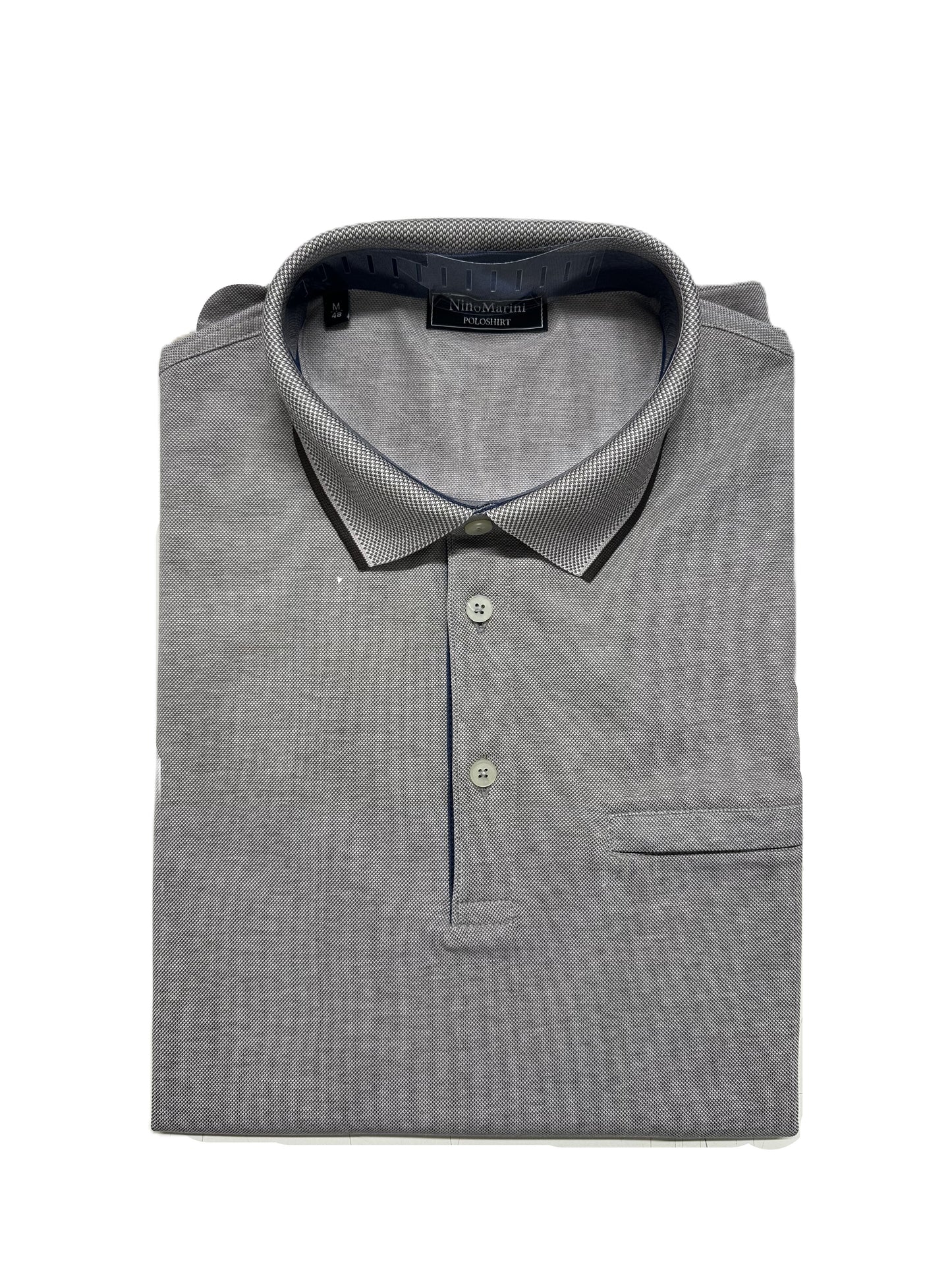 Polo Mezza Manica Nino Marini in Piquet di Filo di Scozia con Taschino XCNIN82430