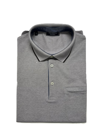 Polo Mezza Manica Nino Marini in Piquet di Filo di Scozia con Taschino XCNIN82430
