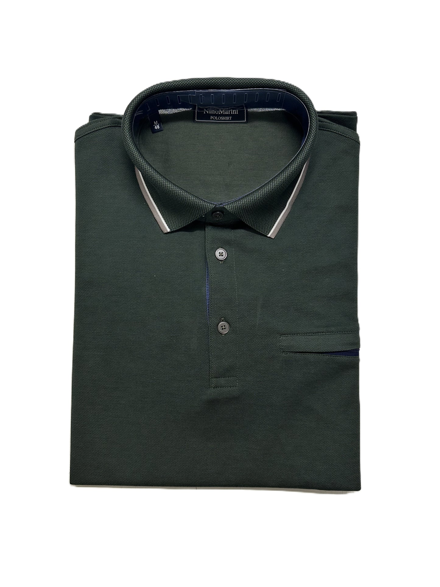 Polo Mezza Manica Nino Marini in Piquet di Filo di Scozia con Taschino XCNIN82430