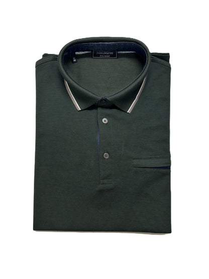 Polo Mezza Manica Nino Marini in Piquet di Filo di Scozia con Taschino XCNIN82430