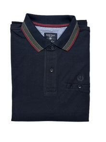 Polo Manica Lunga con Taschino in Caldo Piquet Ascot 87-303 Blu 61